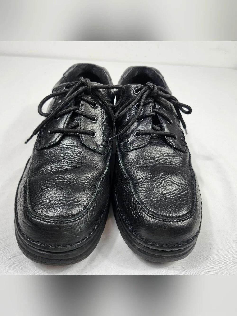 Nunn Bush Mens 12 M Black Leather Comfort Gel Lace-Up Oxfords